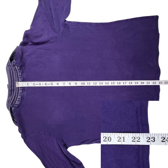 Lane Bryant Faux Layered 3/4 Sleeve Collar Blouse V Neck Plus Size 14/16 Purple - Picture 14 of 15